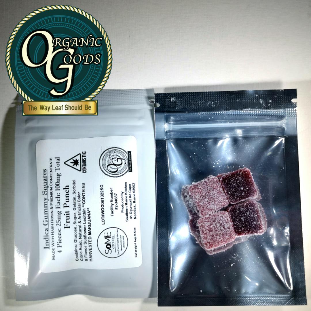OG Gummies w/ Hash Rosin & Premium Concentrate Indica Fruit Punch 100 MG