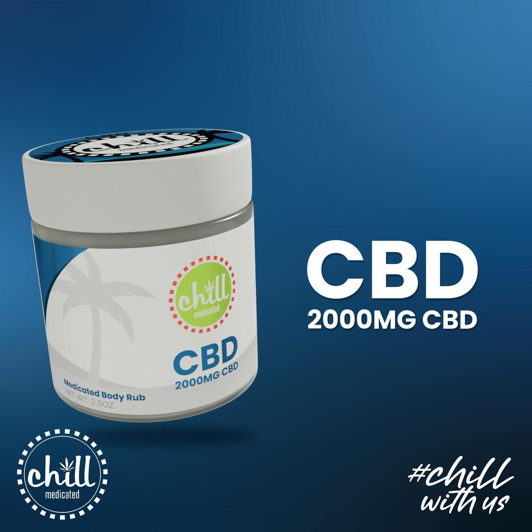 2000mg CBD | CBD Body Rub | Chill Medicated | REC