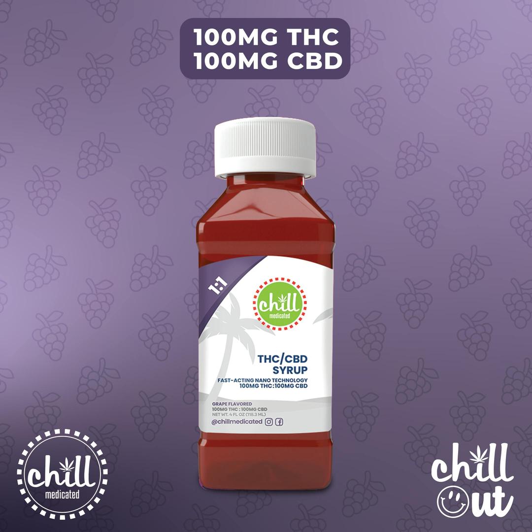 Grape | 100mg THC : 100mg CBD Syrup | Chll Medicated | MED