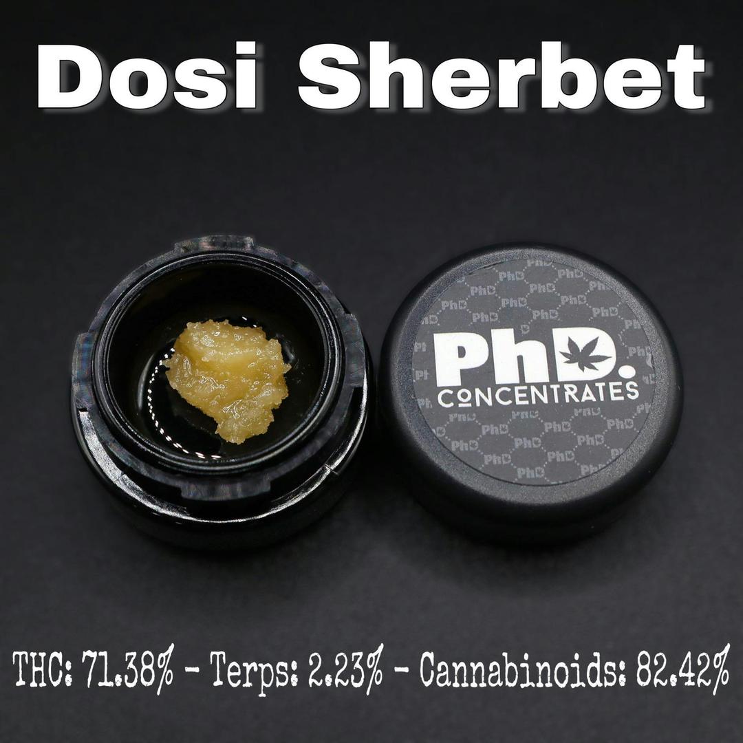 PhD Concentrate 1 gram - Dosi Sherbet Badder - 71.38% THC