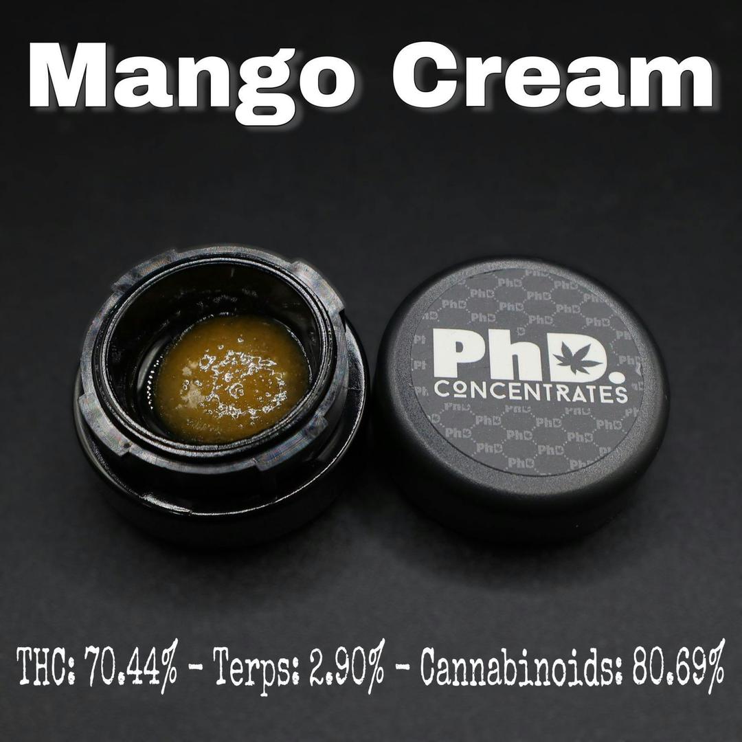 PhD Concentrate 1 gram - Mango Cream Badder - 70.44% THC