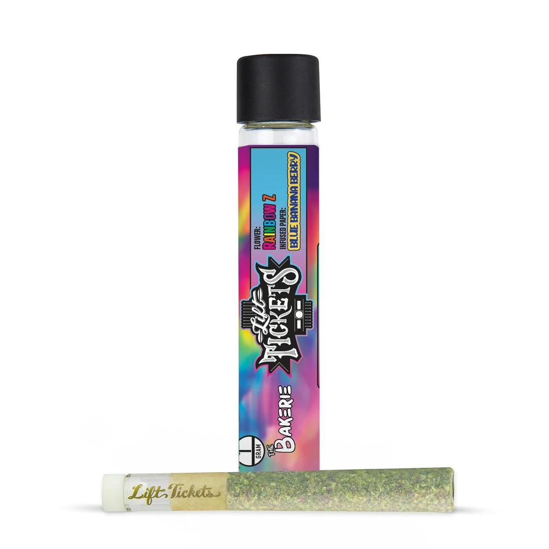 Infused Glass Tip Pre-Roll: Rainbow Z x Blue Banana Berry 1g Joint