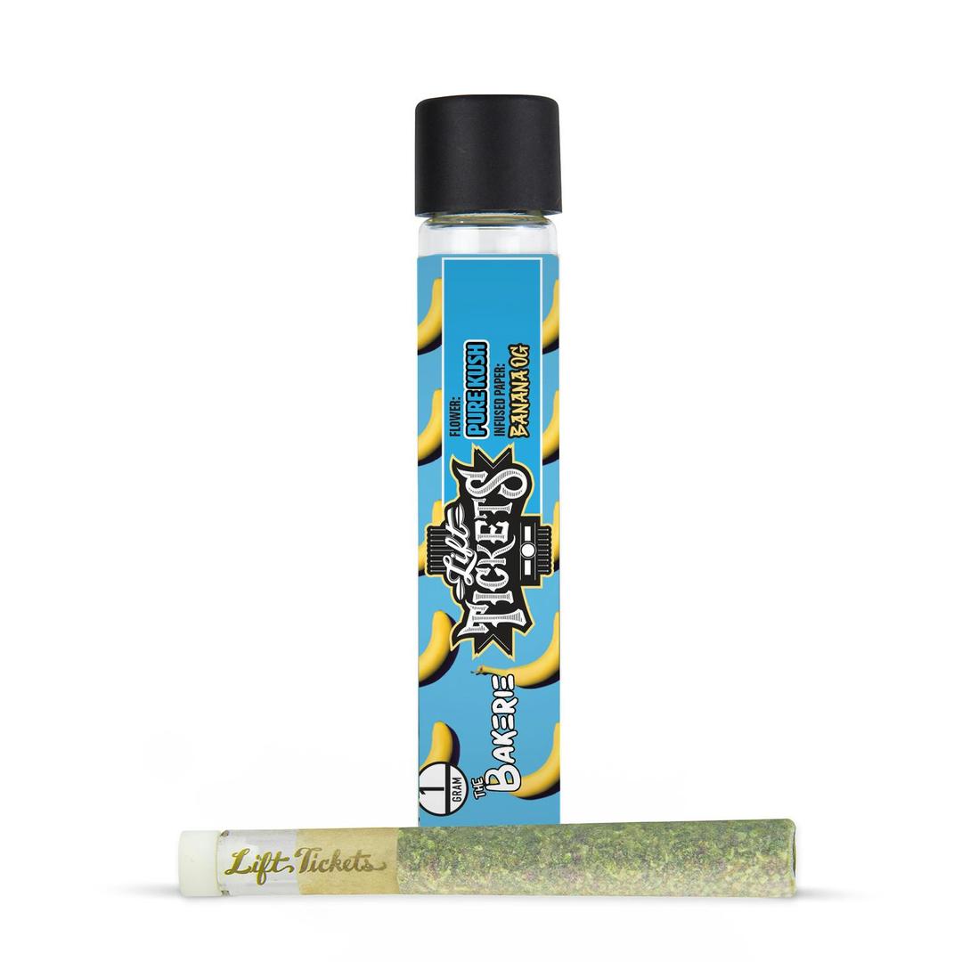 Infused Glass Tip Pre-Roll: Pure Kush x Banana OG 1g Joint