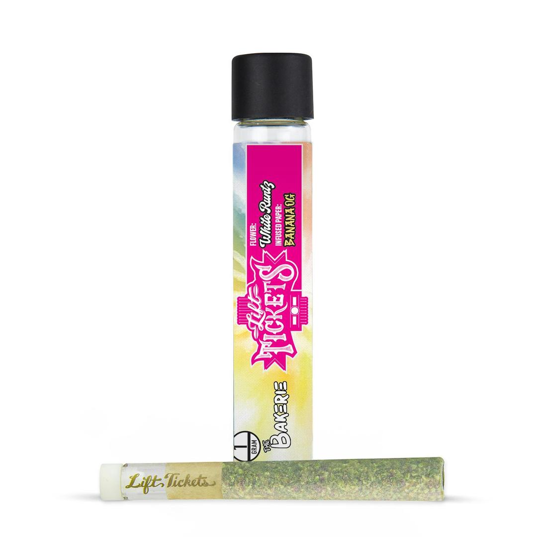 Infused Glass Tip Pre-roll: White Runtz x Banana OG 1g Joint
