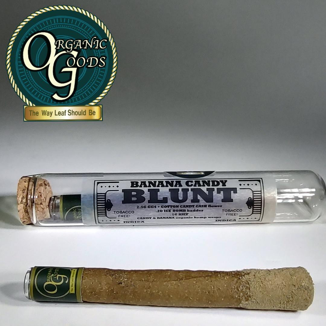 Organic Goods TF Blunt Dipped in Badder and Kief Banana Candy 2.8 G