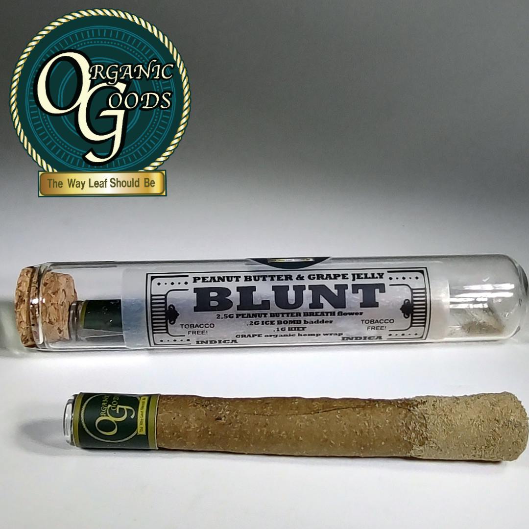 Organic Goods TF Blunt Dipped in Badder & Kief Peanut Butter & Jelly 2.8 G