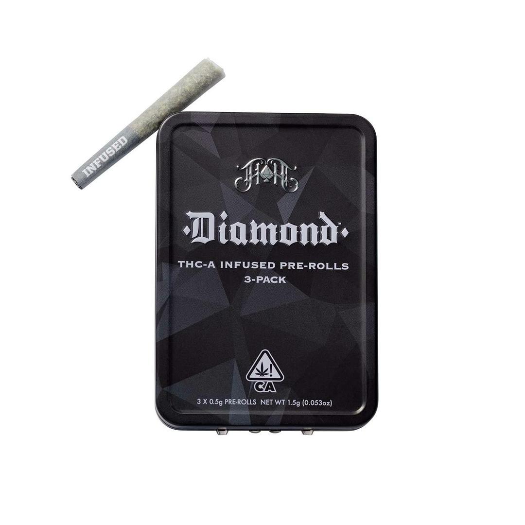 3-Pack Diamond Infused Pre-Roll: Cream of the Crop: Electric OG