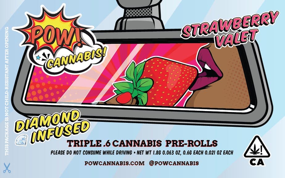POW! | STRAWBERRY VALET | TRIPLE 0.6 GRAM | DIAMOND INFUSED PRE-ROLLS