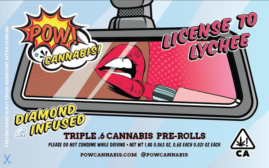 POW! | LICENSE TO LYCHEE | TRIPLE 0.6 GRAM | DIAMOND INFUSED PRE-ROLLS