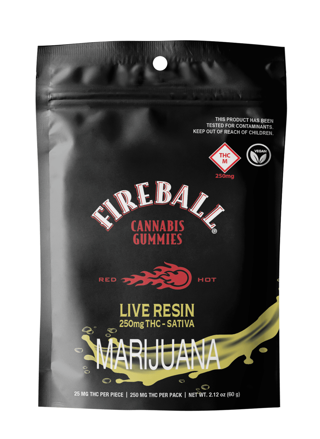 Fireball Whisky® 250mg THC Live Resin Cannabis Gummies