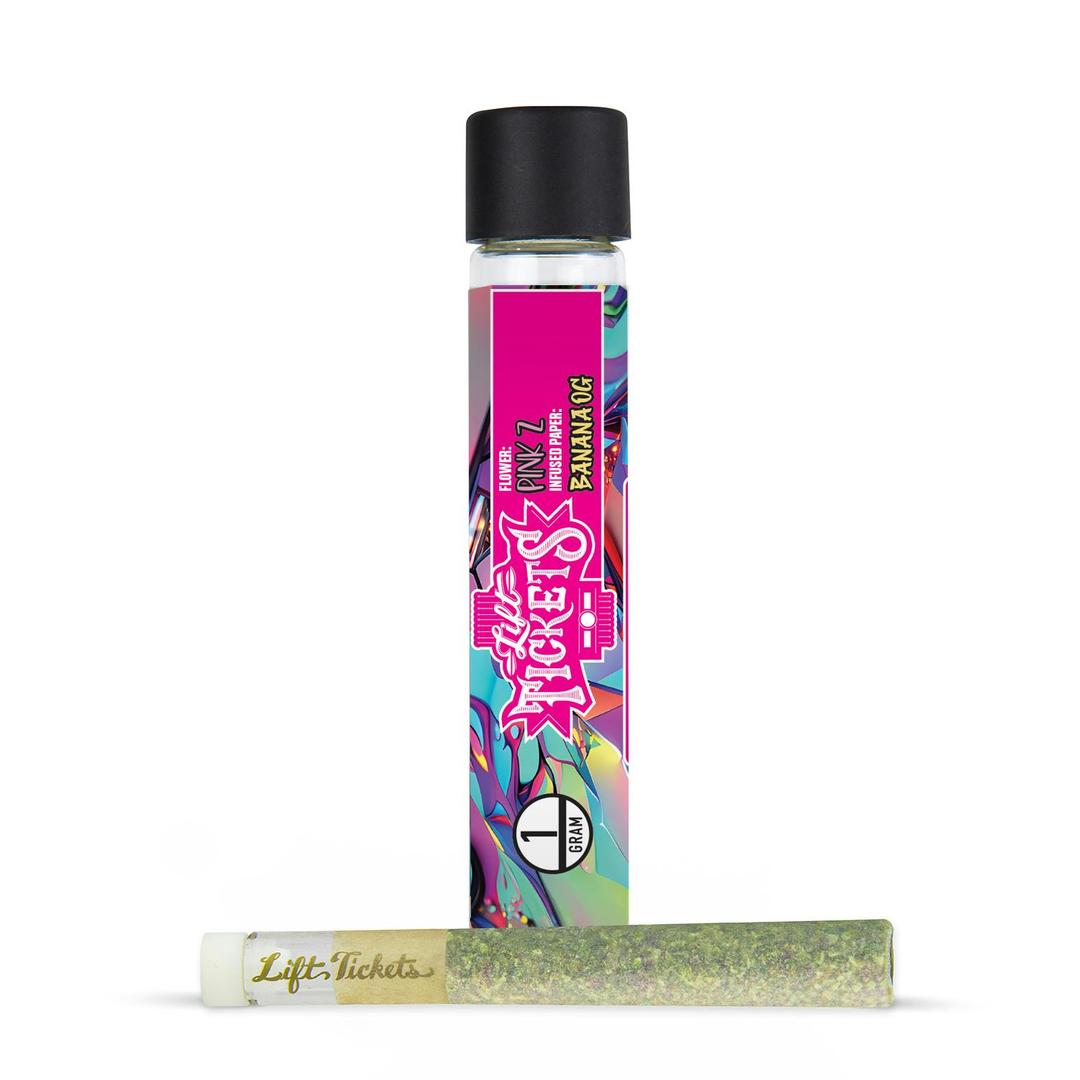 Infused Glass Tip Pre-Roll: Pink Z x Banana OG 1g Joint
