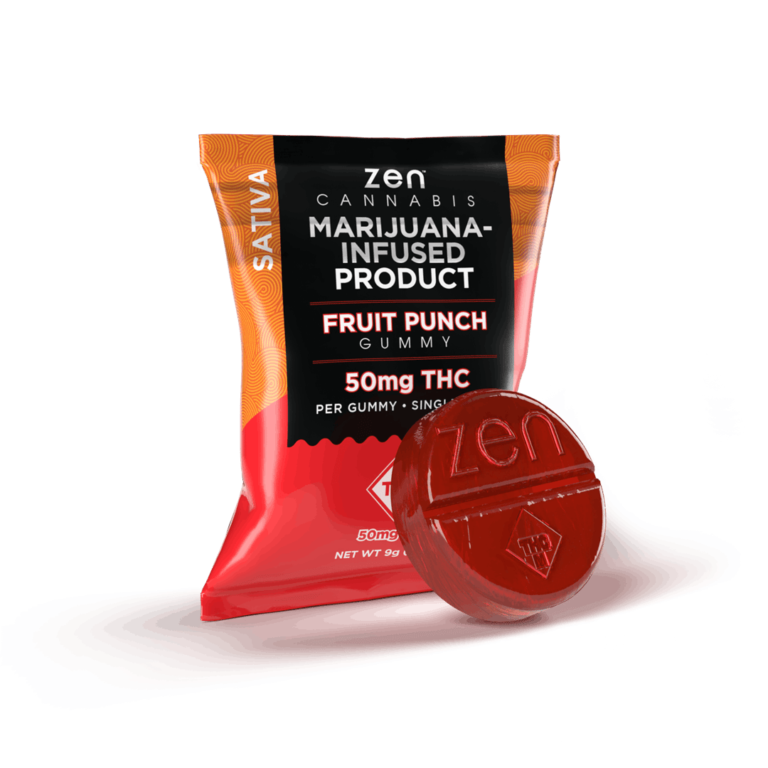 Zen Cannabis Fruit Punch Sativa Gummy 50mg THC