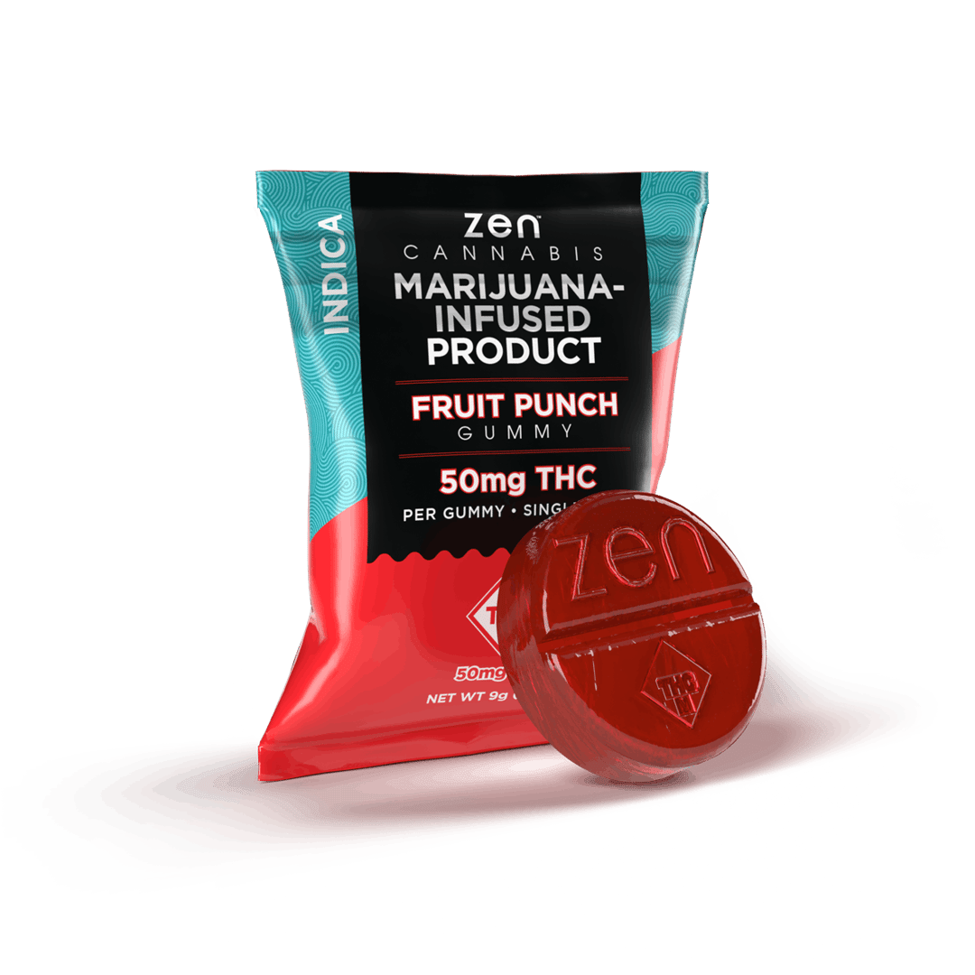 Zen Cannabis Fruit Punch Indica Gummy 50mg THC