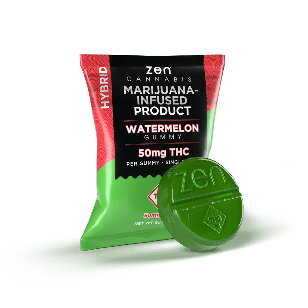 Zen Cannabis Watermelon Hybrid Gummy 50mg THC