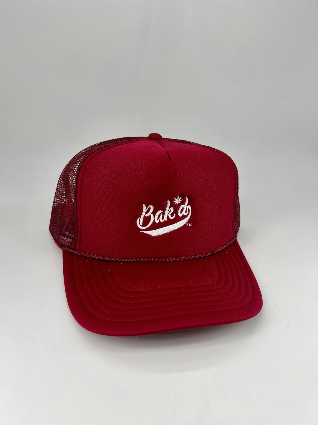 Bak'd Spirit Mesh Trucker Snapback Hat (Burgundy)