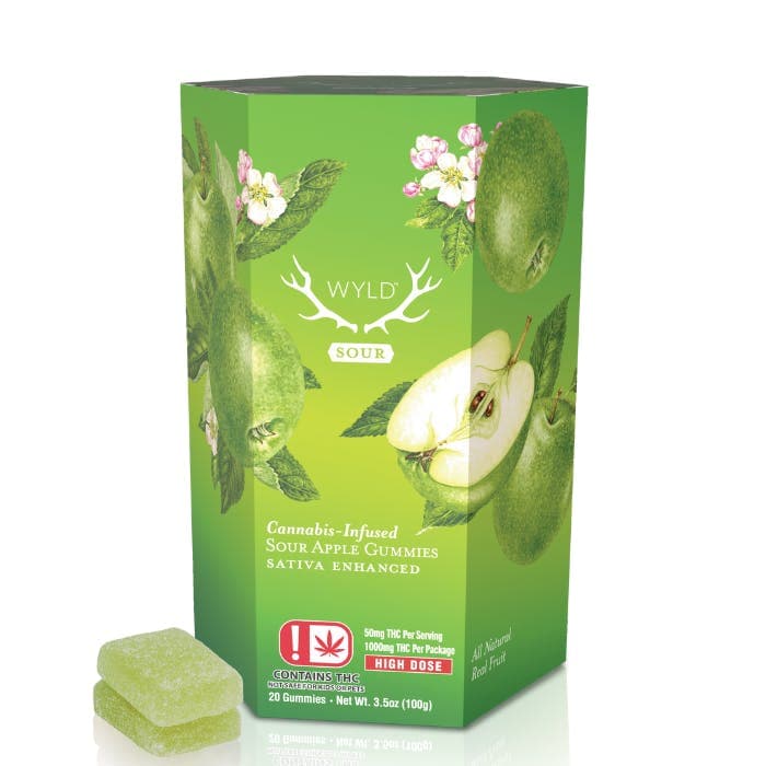 *HIGH DOSE* Sour Apple Sativa Enhanced Gummies | 1000mg