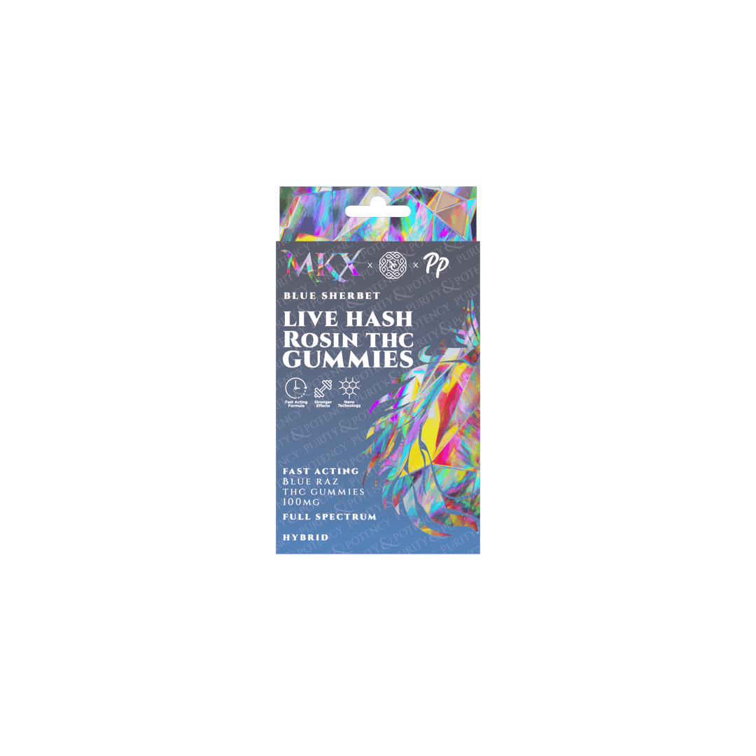 MKX Live Hash Rosin Gummies(100mg): Blue Sherbert