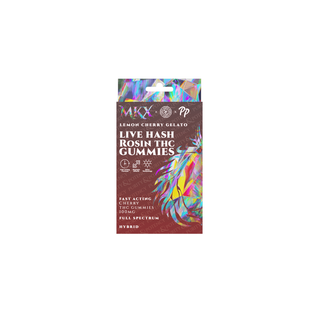 MKX Live Hash Rosin Gummies(100mg): Lemon Cherry Gelato