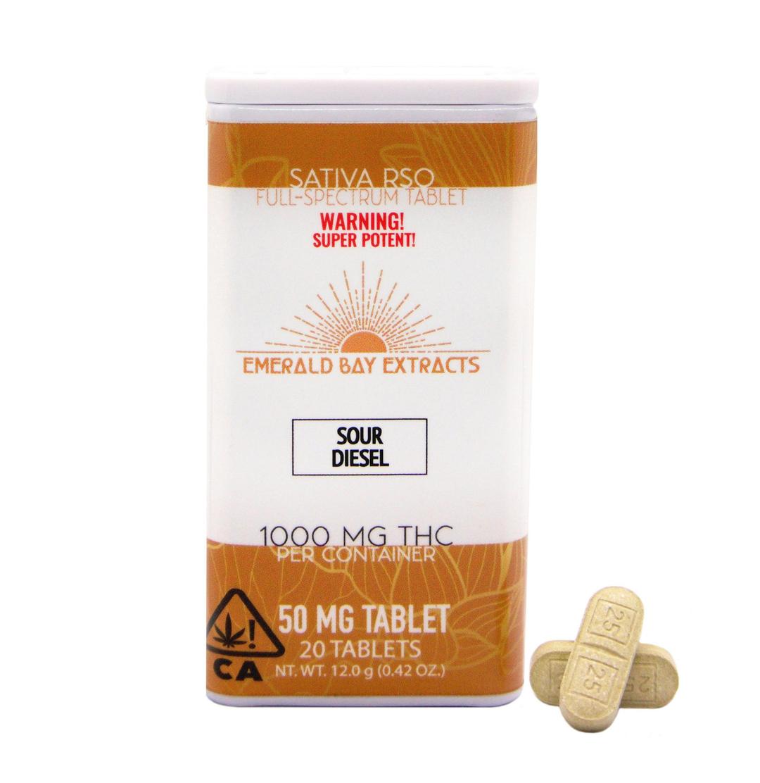 Sour Diesel RSO Tablets (50mg Tablet) [1000mg Package]