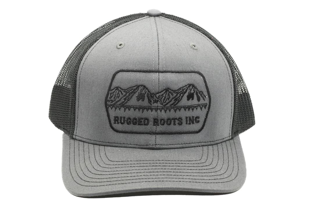 Rugged Roots | Trucker Hat Gray with Black Logo