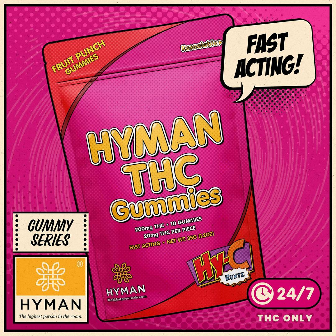 HY-C Runtz | ALL DAY • Fast Acting 200mg Gummies | HYMAN | REC