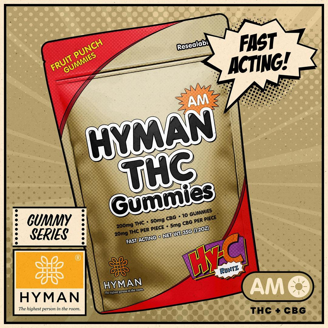 HY-C Runtz | AM • Fast Acting 200mg Gummies | HYMAN | REC