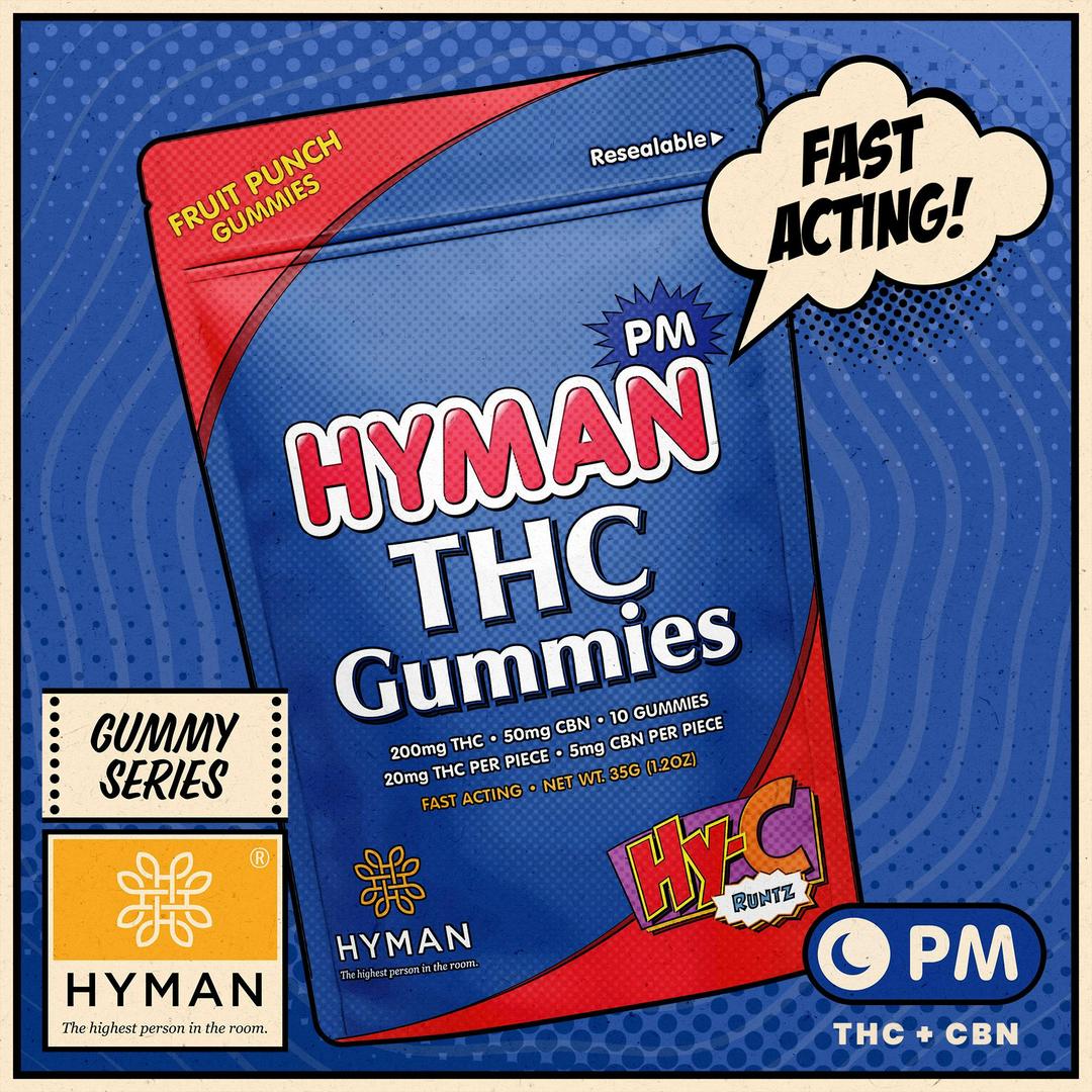 HY-C Runtz | PM • Fast Acting 200mg Gummies | HYMAN | REC