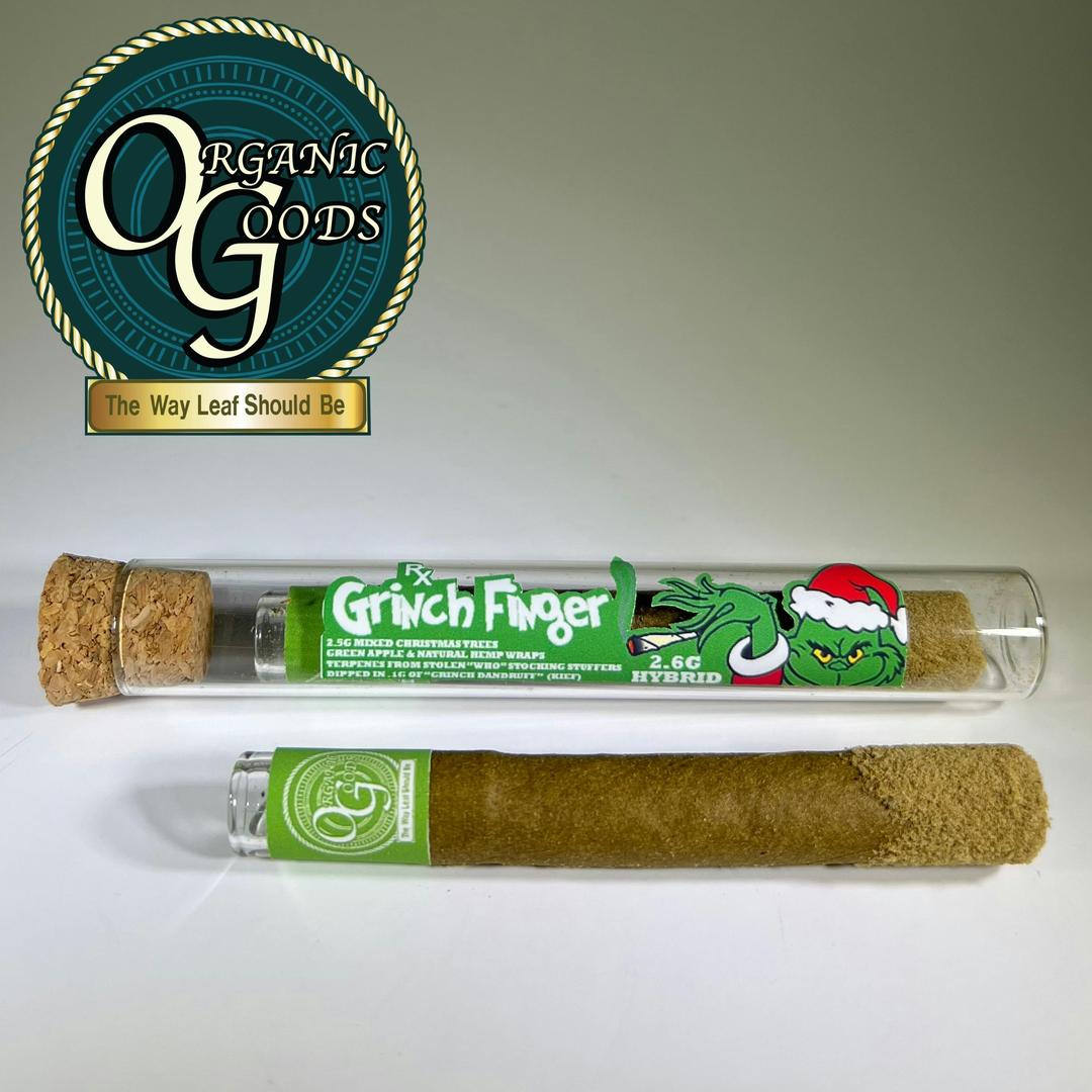 Grinch Finger TF Blunt Dipped in Kief 2.6g