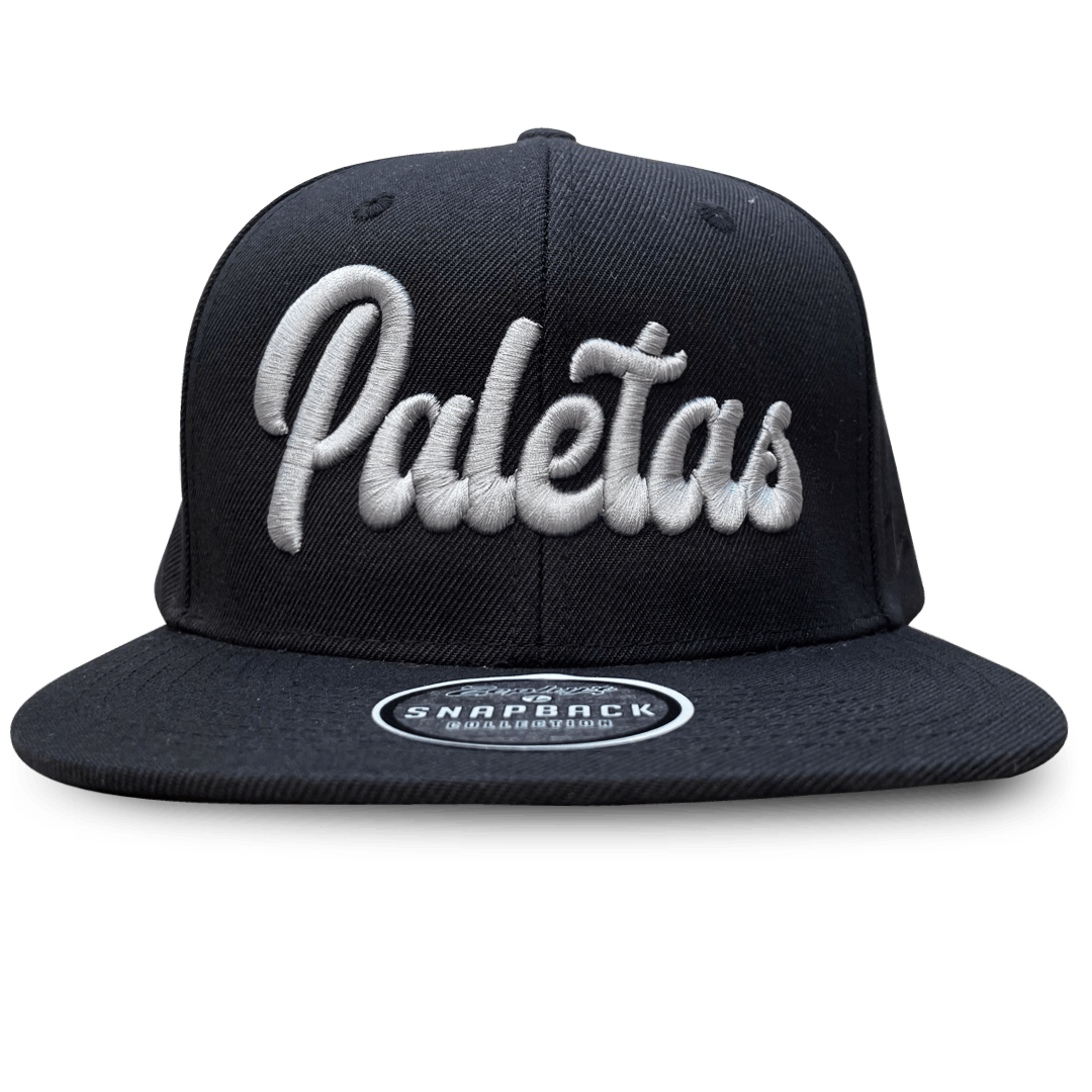 Paletas: Black- Snapback Hat (Grey Wordmark)