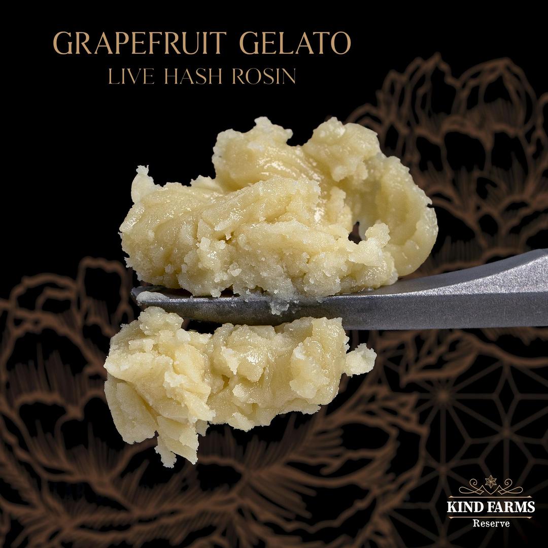 Grapefruit Gelato Live Hash Rosin - Kind Farms Reserve
