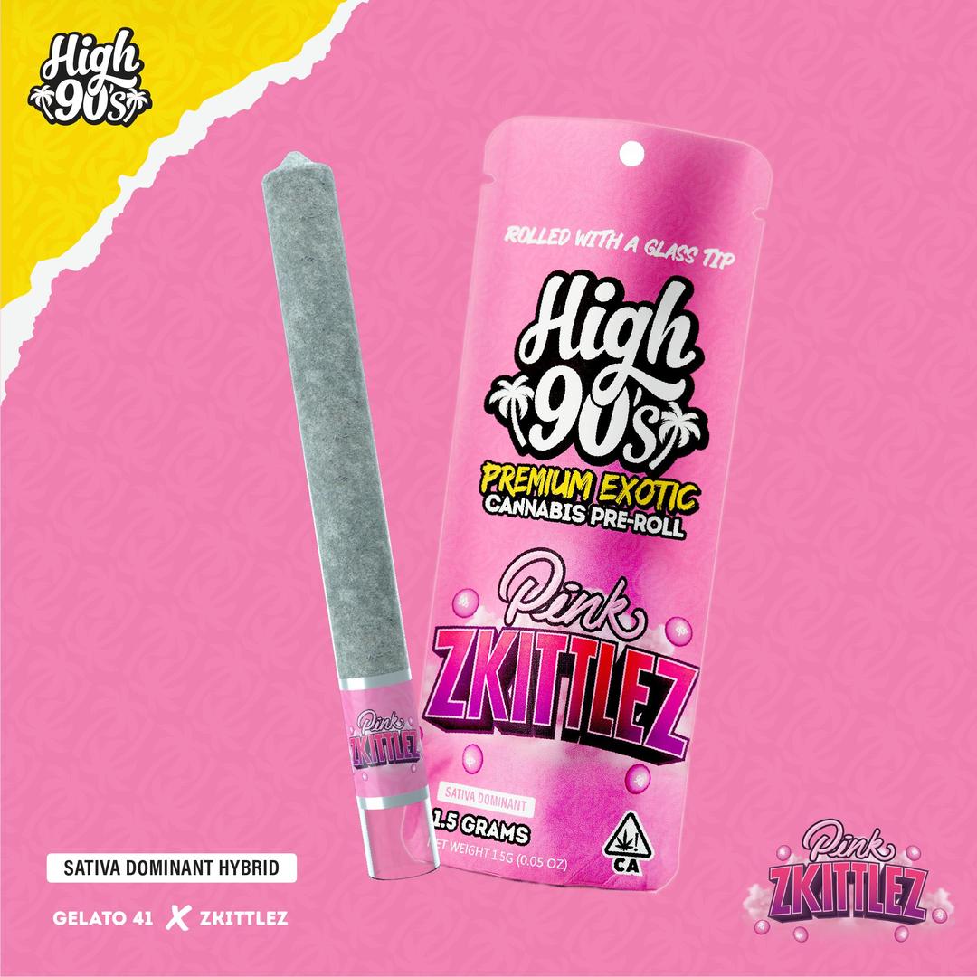 High 90s : Pink Zkittlez 1.5g High Roller Pre-Roll