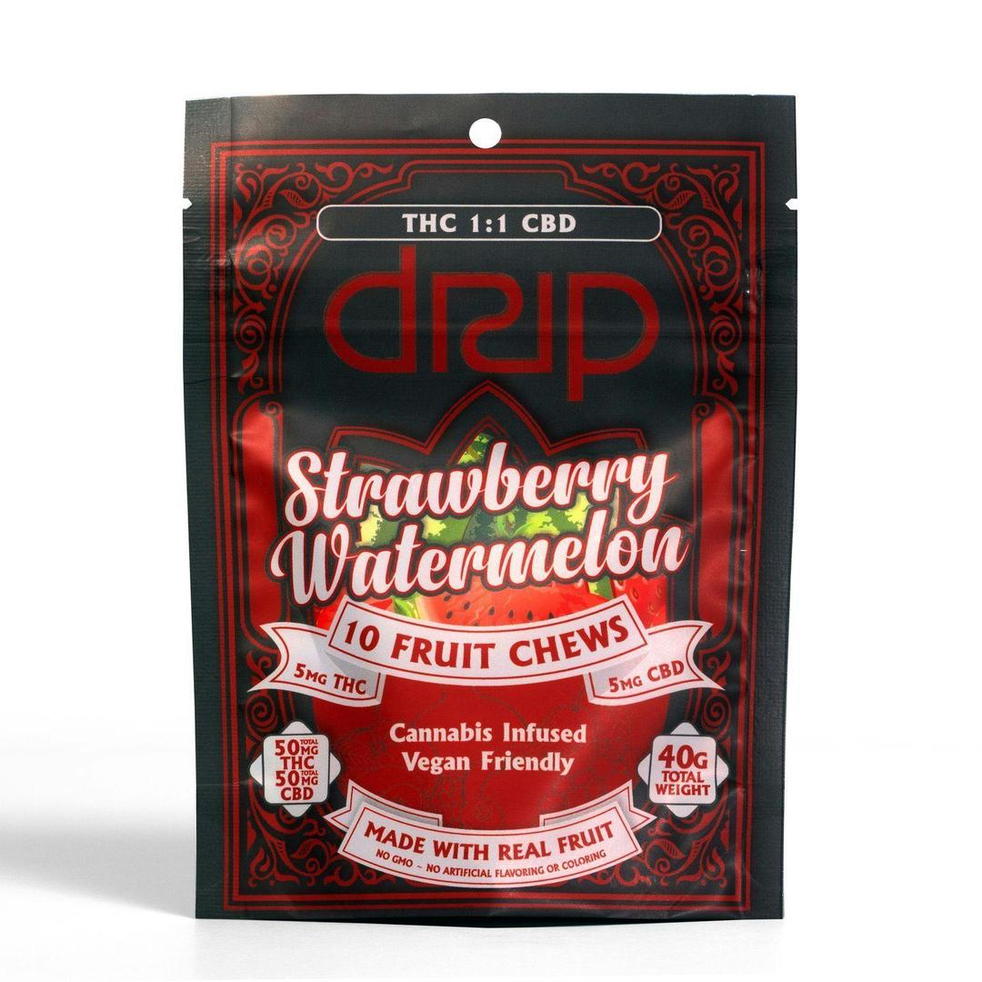 Fruit Chews - Strawberry Watermelon 1:1 50mgTHC 50mgCBD