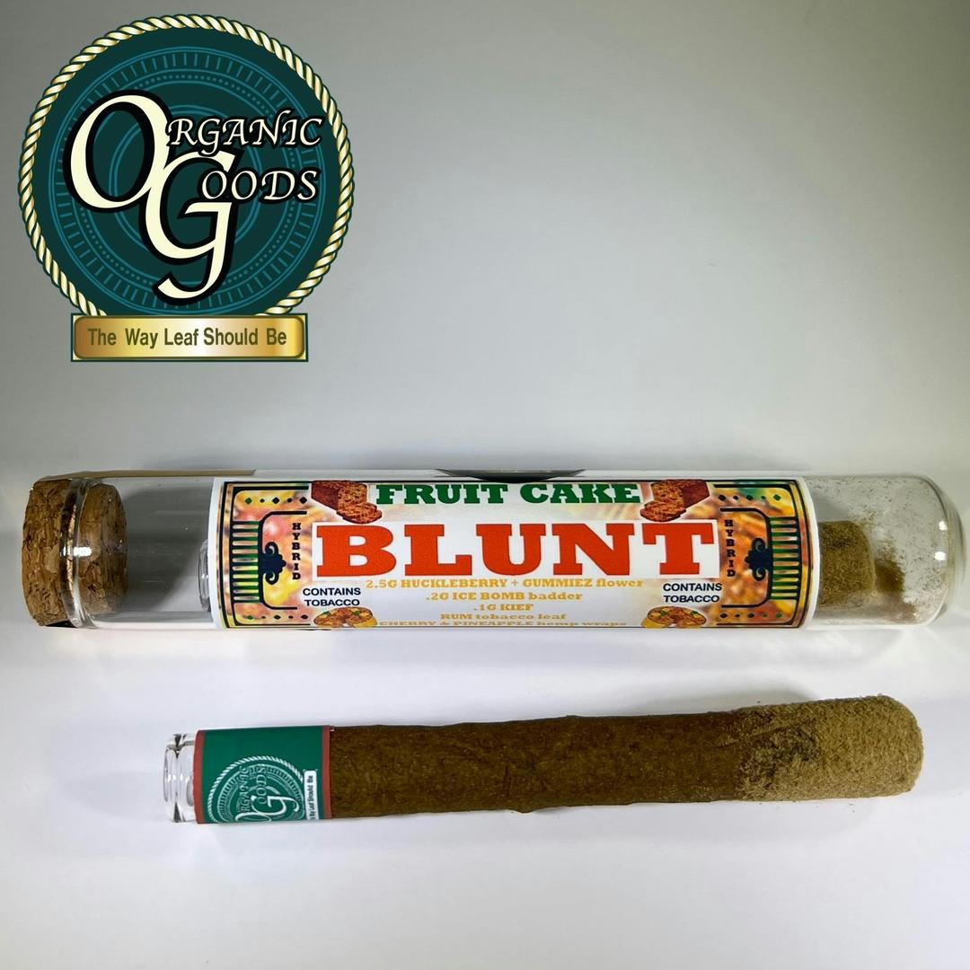 Organic Goods Fruit Cake Blunt Dipped in Badder & Kief 2.8 G