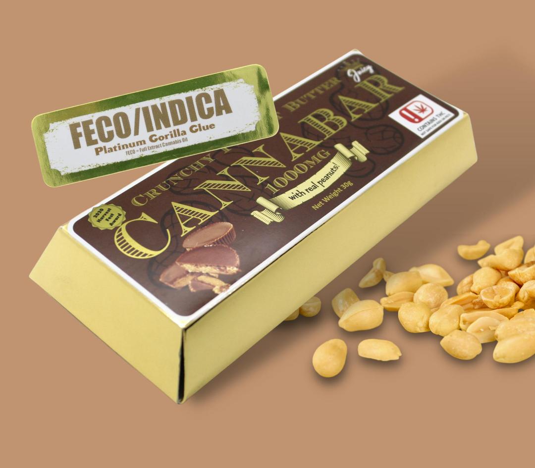 FECO Indica Crunchy Peanut Butter Cannabar - 1000MG