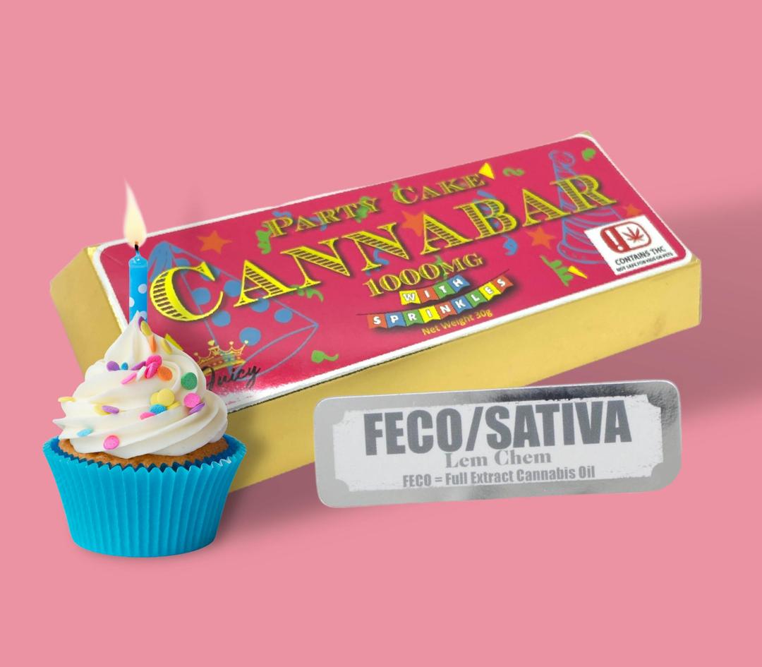 FECO Sativa Party Cake Cannabar - 1000MG