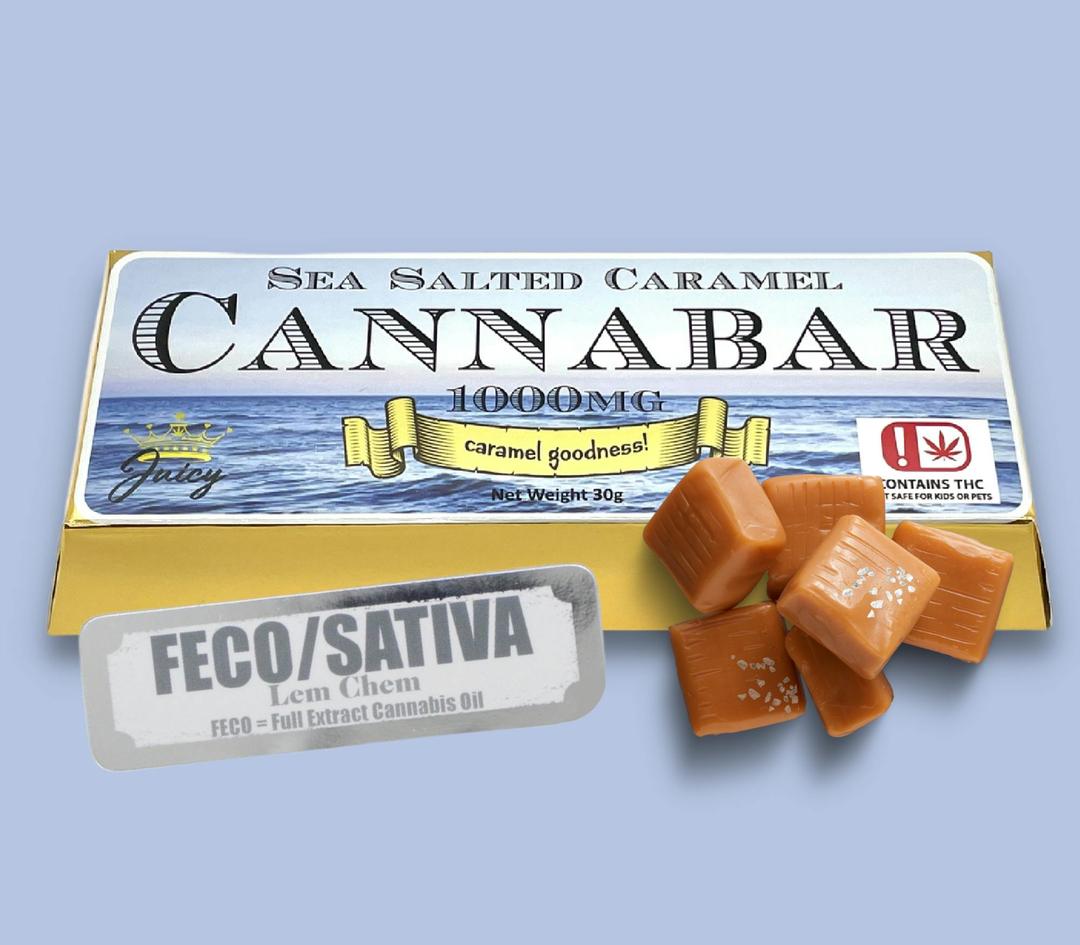 FECO Sativa Sea Salted Caramel Cannabar - 1000MG