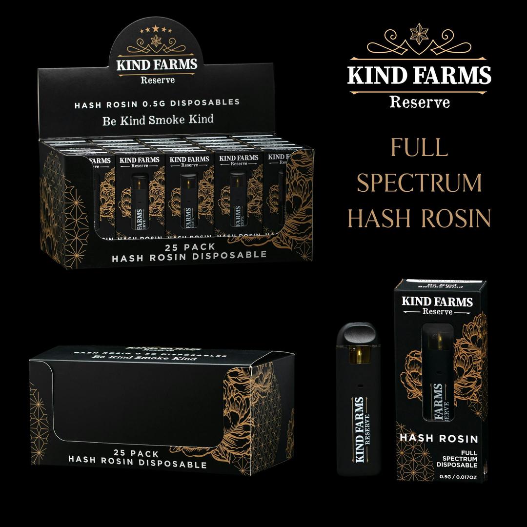 K-Dynamite .5g Live Hash Rosin Disposable Vape - Kind Farms Reserve