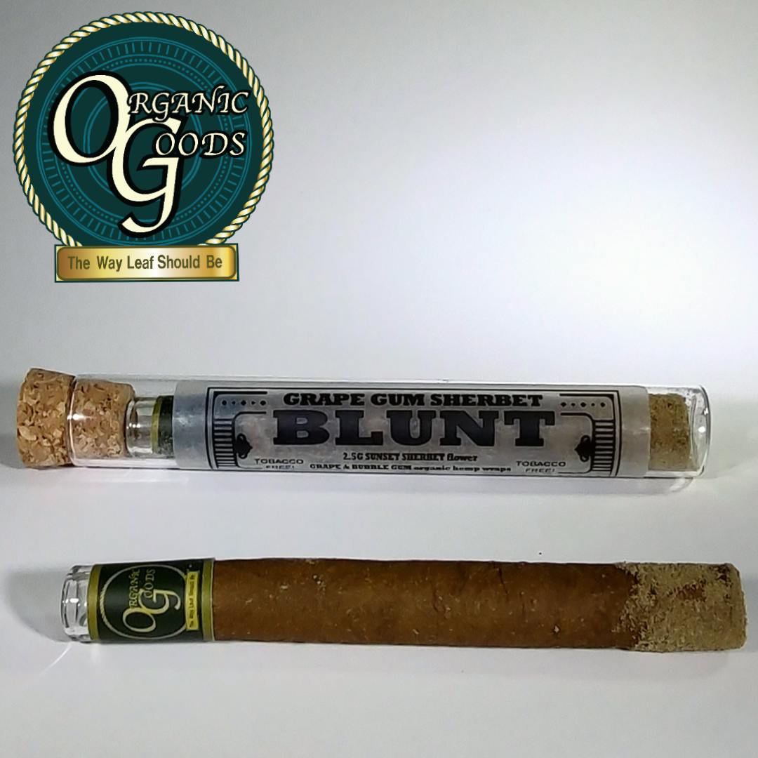 Organic Goods Blunt Dipped in Kief Grape Gum Sherbet 2.6 G