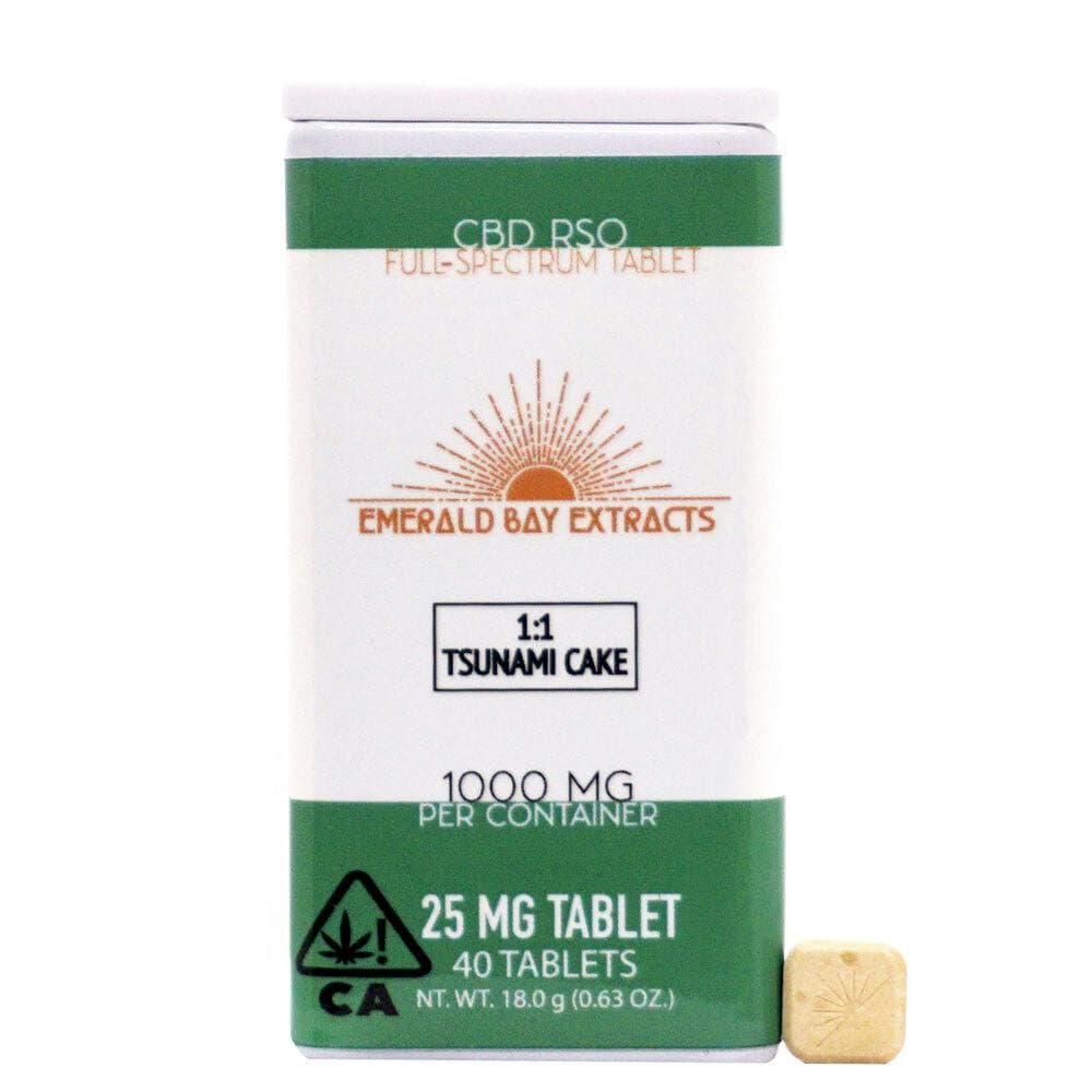 1:1 CBD Tsunami Cake RSO Tablet (25mg Tablet) (1000mg Package)