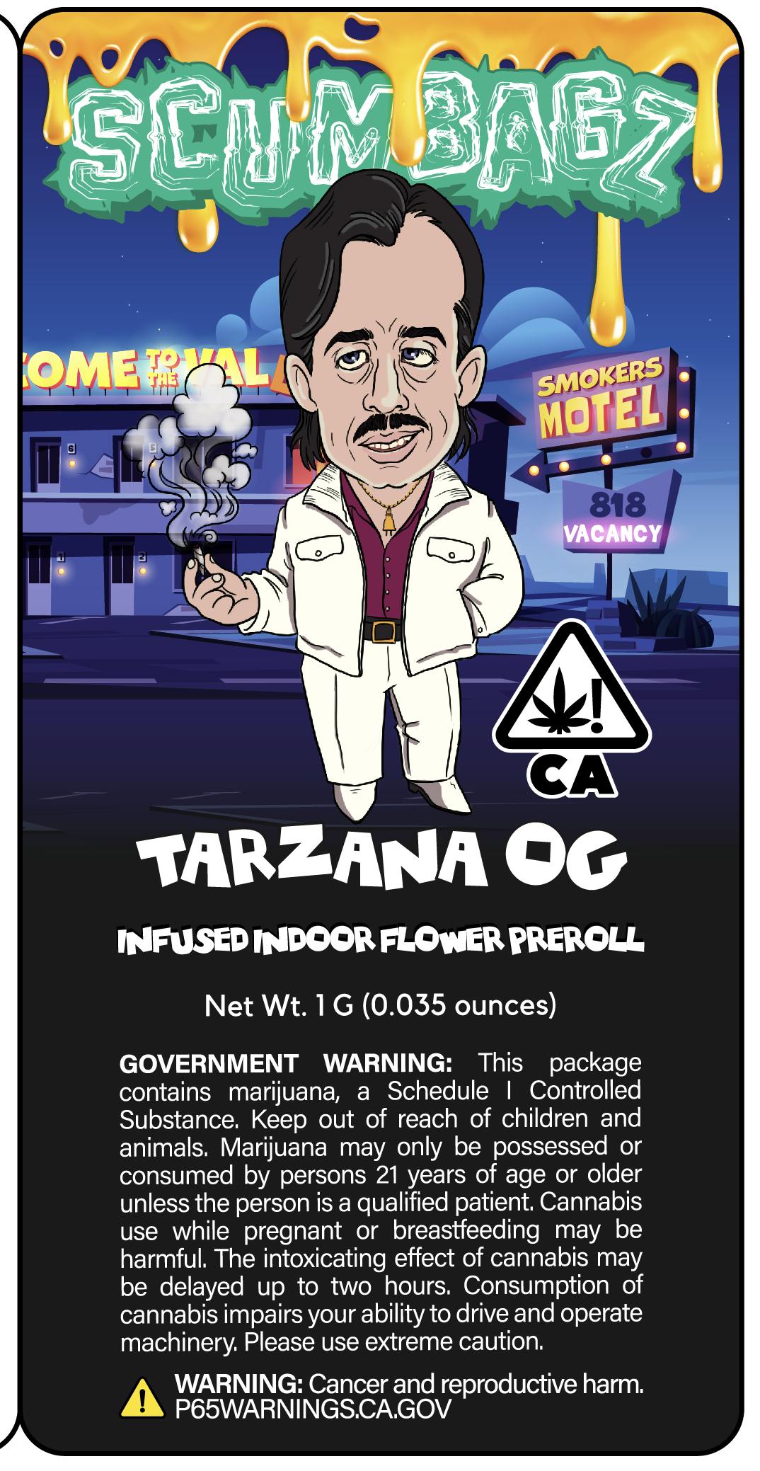 Scumbagz Infused Preroll - Tarzana OG 1g