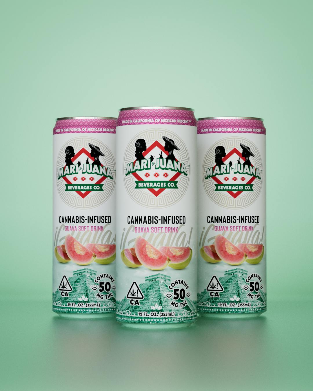 Mari y Juana® ¡Guava! 50mg THC - Guava Flavored Carbonated Soft Drink
