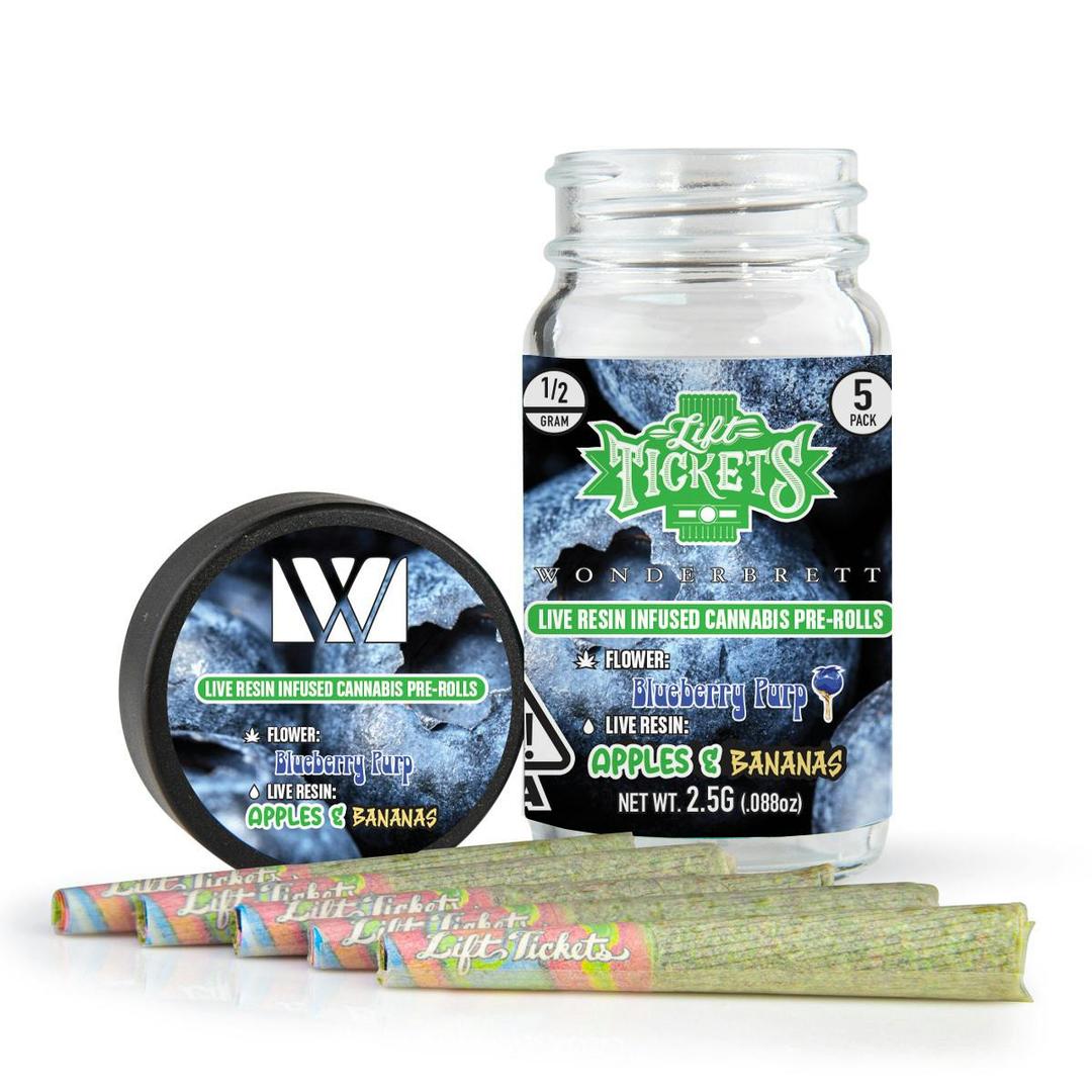 Blueberry Purp x Apples & Bananas - Infused Pre-Roll 5-Pack
