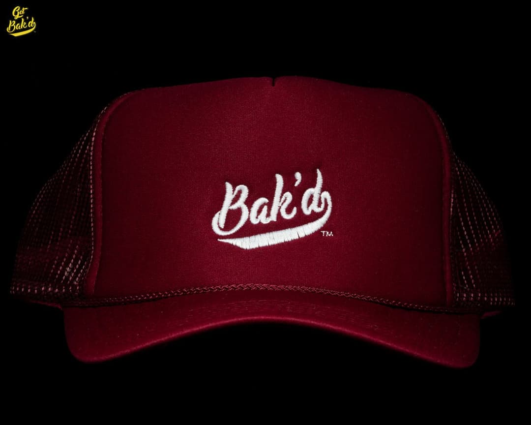 Bak'd Classic Mesh Trucker Snapback Hat (Burgandy)