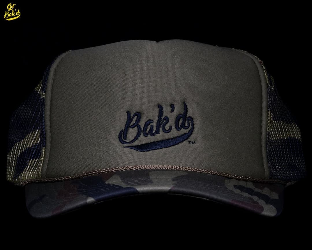 Bak'd Classic Mesh Trucker Snapback Hat (Camo/Black)