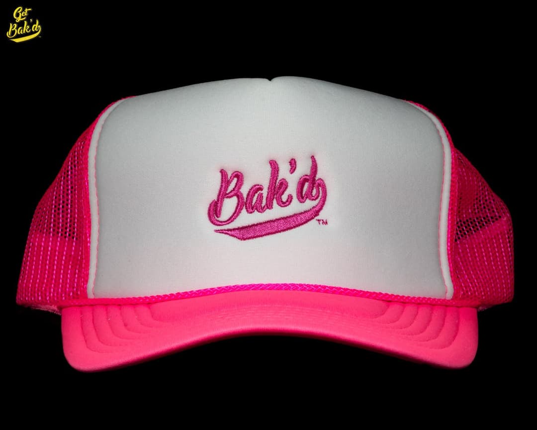 Bak'd Classic Mesh Trucker Snapback Hat (Pink)