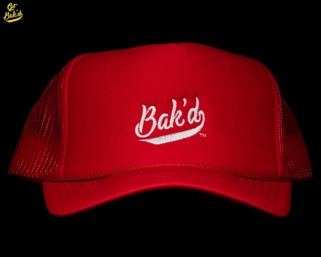 Bak'd Classic Mesh Trucker Snapback Hat (Red)
