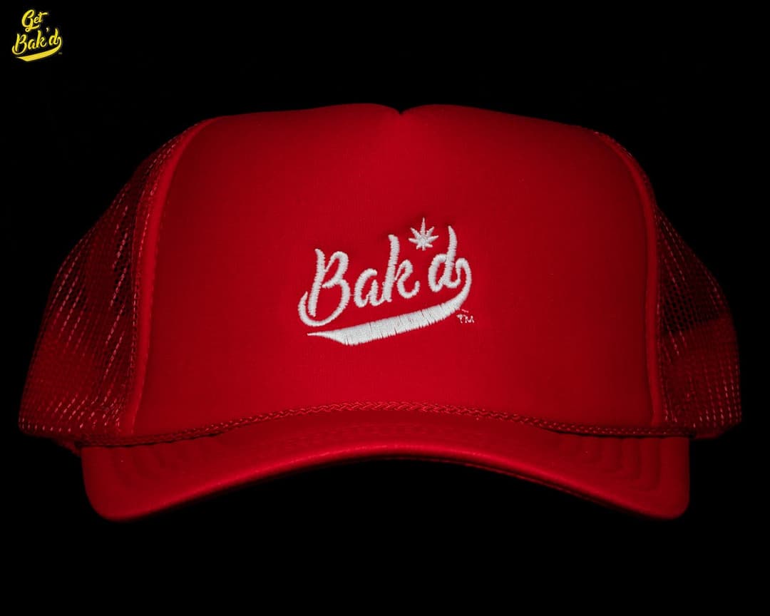 Bak'd Spirit Mesh Trucker Snapback Hat (Red)