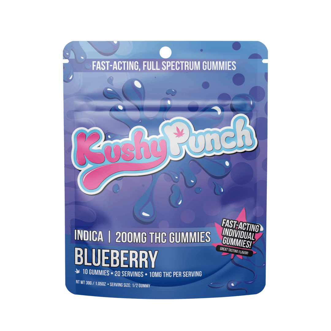 Kushy Punch - Indica Blueberry INDIVIDUAL GUMMIES 200MG