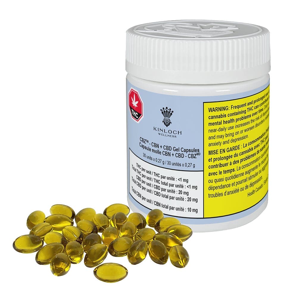 CBZ™ CBN + CBD Softgel 30-Pack (10mg CBN/20mg CBD each)