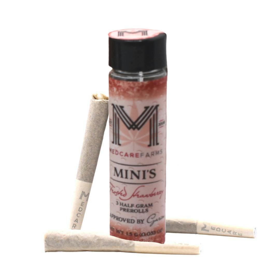 MEDCARE FARMS | FROSTED STRAWBERRY MINI 3PK PREROLL | INDICA 1.5G